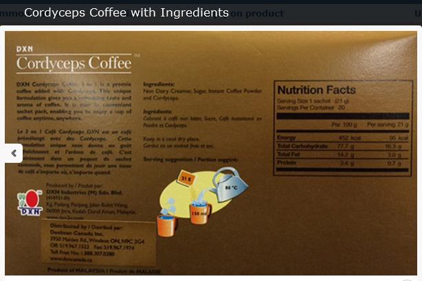 DXN Cordyceps Coffee, Vita Cafe, Lingzhi Coffee 3 in 1, EuCafe 제품사진 #2
