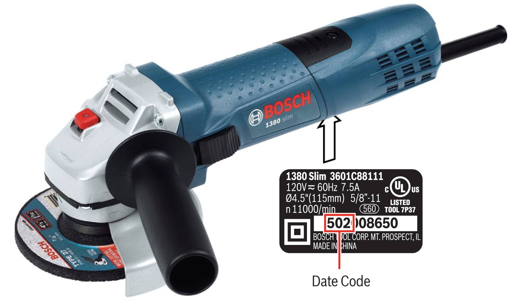 1380 Slim small 4.5-inch angle grinder 제품사진 #1