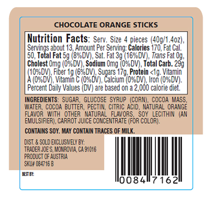 Chocolate Orange Sticks, Chocolate Raspberry Sticks 제품사진 #2