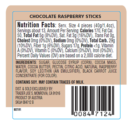 Chocolate Orange Sticks, Chocolate Raspberry Sticks 제품사진 #4