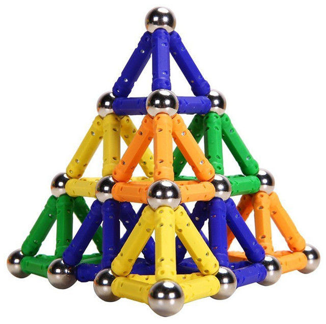 (1) PlayMaty Magnetic Building Blocks Toy 100 Piece, (2) PlayMaty 282pcs Red and White 3D Ball 제품사진 #1