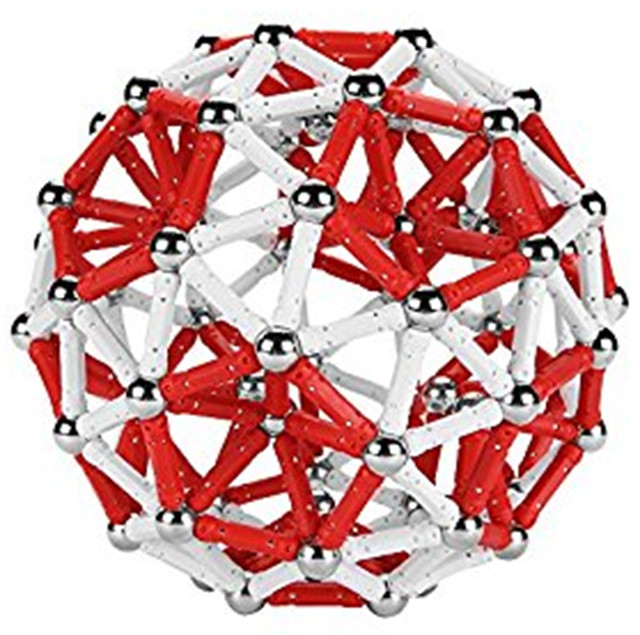 (1) PlayMaty Magnetic Building Blocks Toy 100 Piece, (2) PlayMaty 282pcs Red and White 3D Ball 제품사진 #2