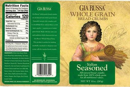 Gia Russa Unseasoned Whole Grain Bread Crumbs, Gia Russa Italian Seasoned Whole Grain Bread Crumbs 제품사진 #3