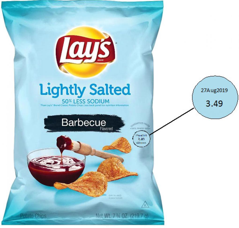 Lay's Lightly Salted Barbecue Flavored Potato Chips 제품사진 #1