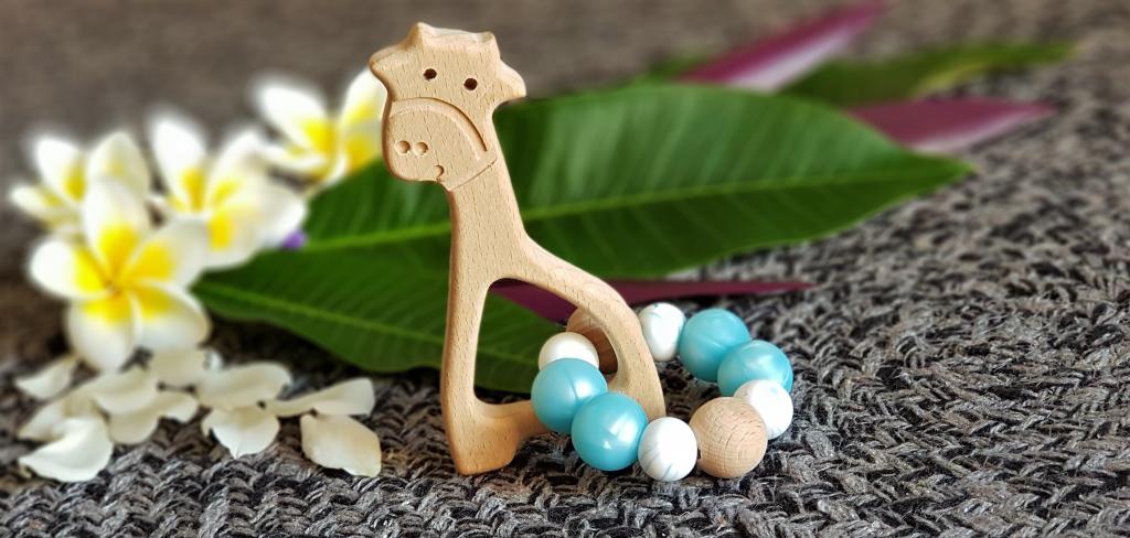Giraffe-Shaped Wooden Teether, Bulldog-shaped teether 제품사진 #1