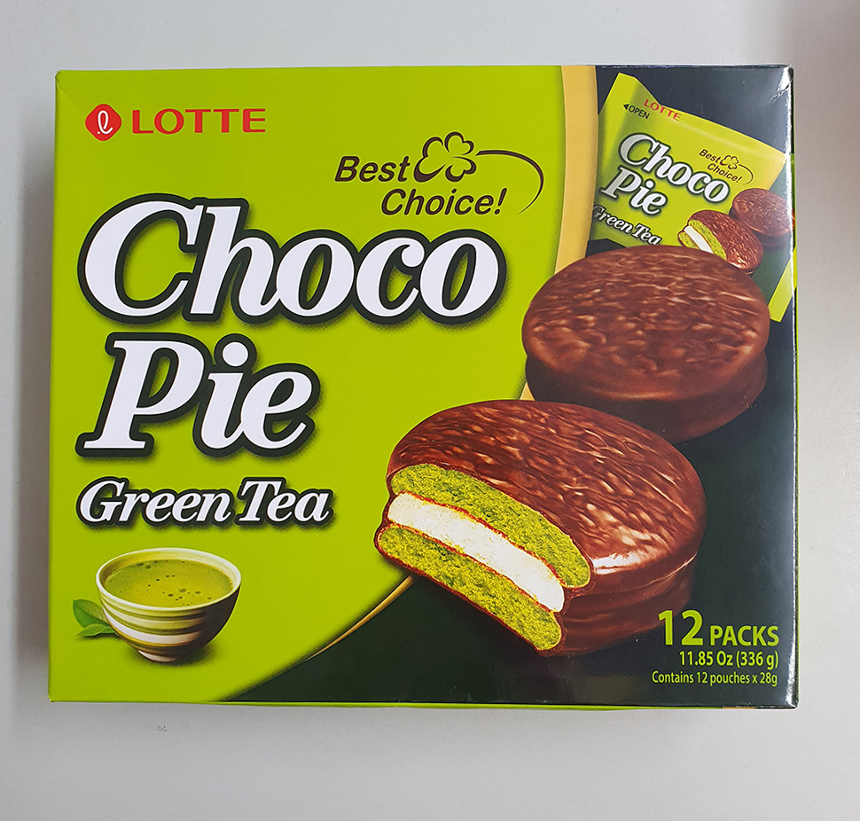 Lotte brand Choco Pie Green Tea 12 pack 제품사진 #1