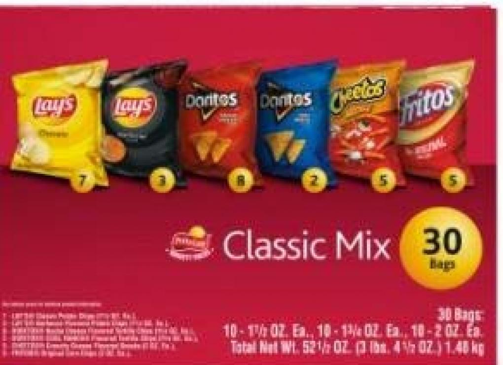 Lay’s (1) Barbecue Flavored Potato Chips, (2) 30 count Classic Variety Mix tray 제품사진 #2