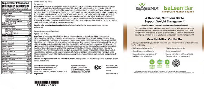Isagenix Isalean Bar - Chocolate Peanut Crunch 제품사진 #3