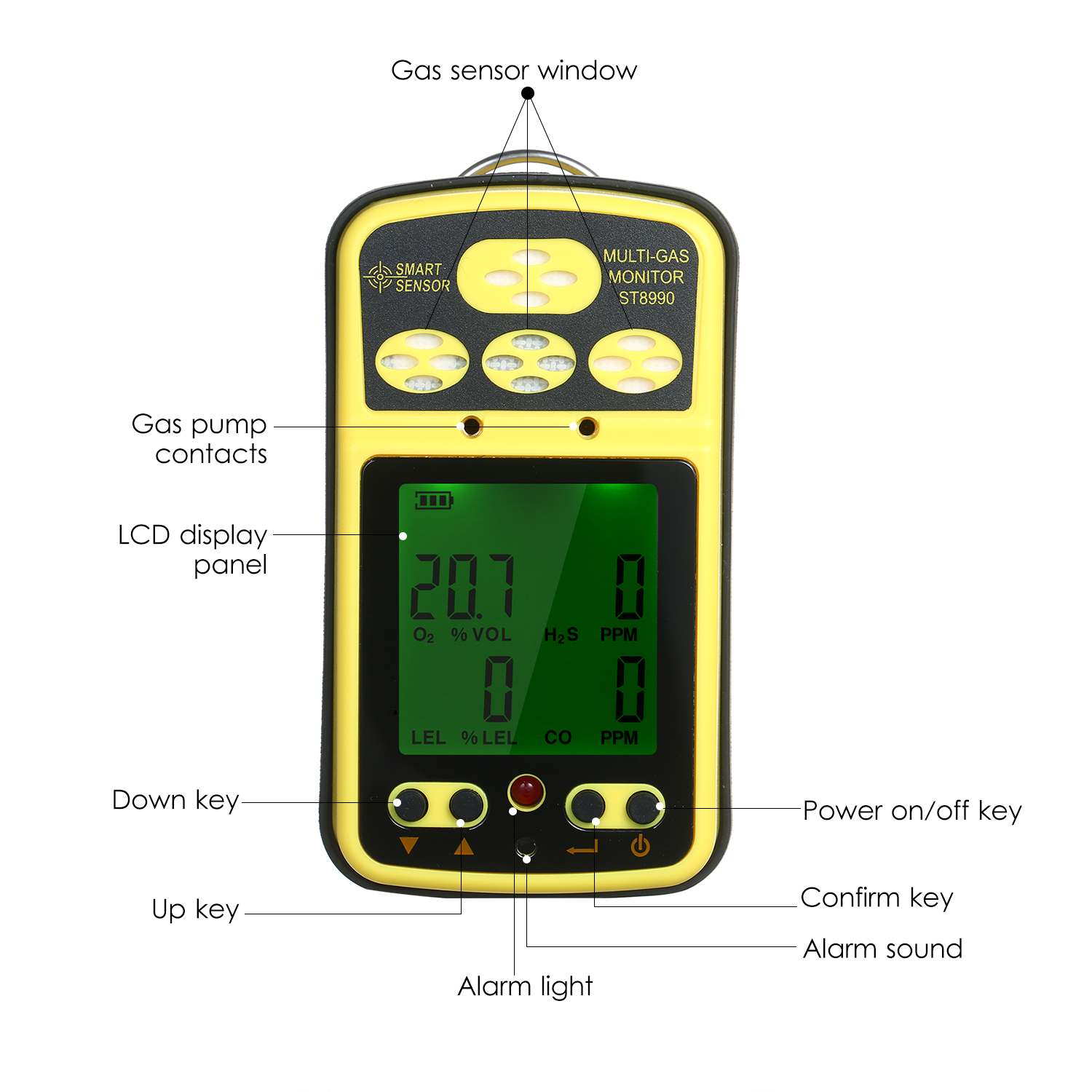 Smart Sensor ST8990 Multi Gas Monitor 제품사진 #1