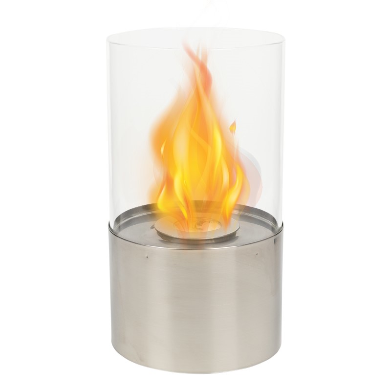 JHY Design Tabletop Fire Bowl Pot Indoor/Outdoor Portable Round Tabletop Fireplace Realistic Burning Ventless Fireplace in Silver (Large) 제품사진 #1