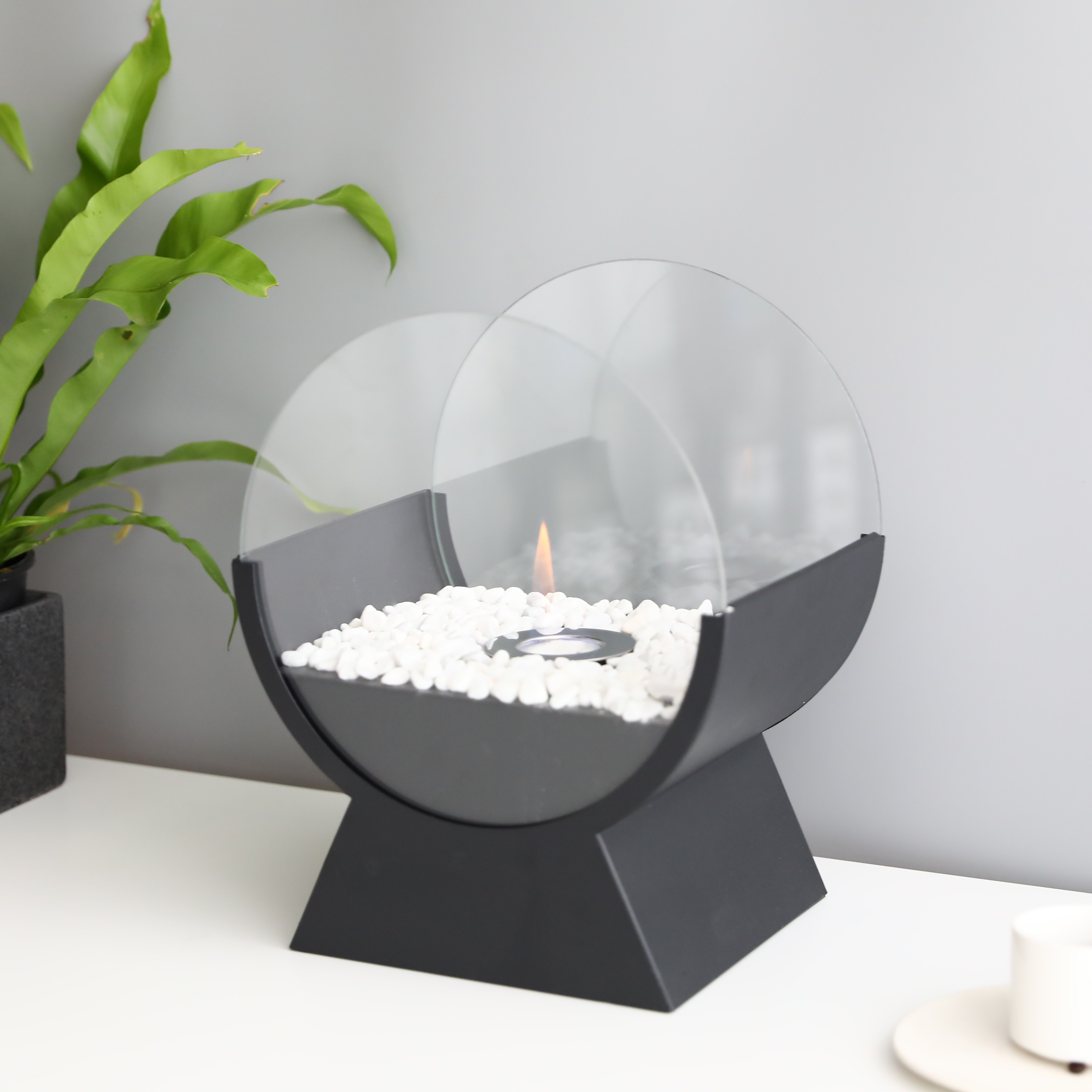 JHY Design Round Glass Tabletop Fire Bowl Pot 13.5 제품사진 #1
