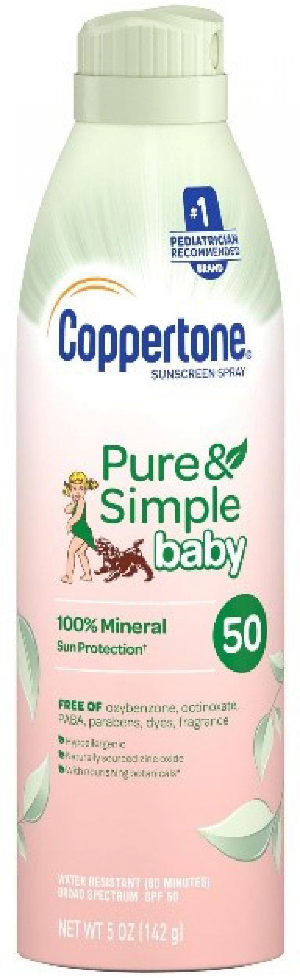 Coppertone Pure & Simple baby SPF50 spray 5oz 12S 제품사진 #1