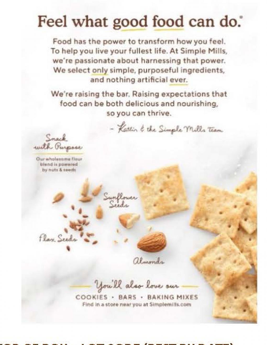 Simple Mills Fine Ground Sea Salt Almond Flour Crackers 제품사진 #2
