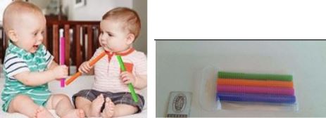 Hollow Teething Tubes, Soft Silicone Teething Toys for Babies 0-12 Months 제품사진 #1