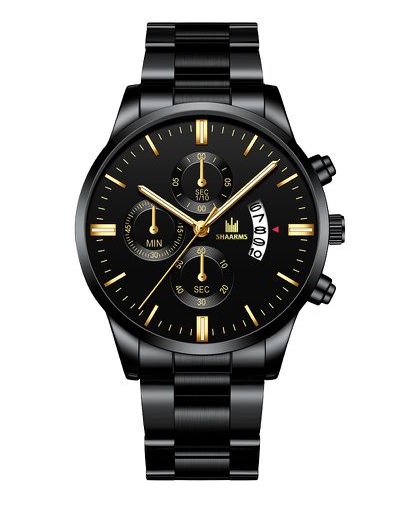 SHAARMS Mode Hommes Montres En Acier Inoxydable Bracelet En Metal Calendrier Chronographe 제품사진 #1