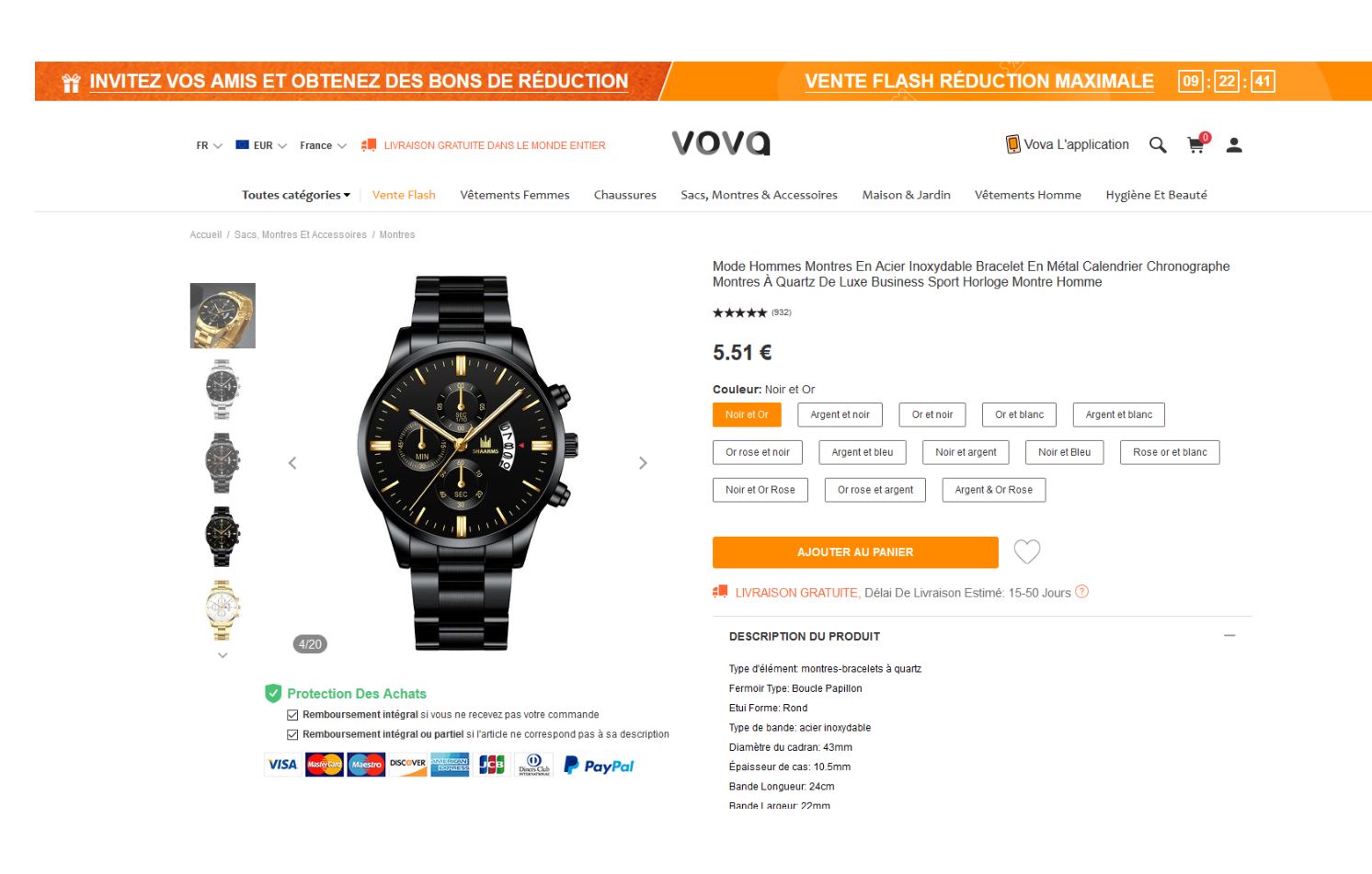 SHAARMS Mode Hommes Montres En Acier Inoxydable Bracelet En Metal Calendrier Chronographe 제품사진 #2