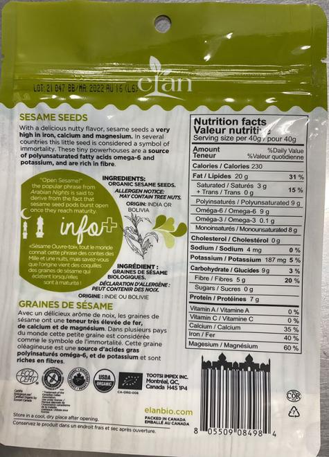 Elan Organic sesame whole seeds 제품사진 #3