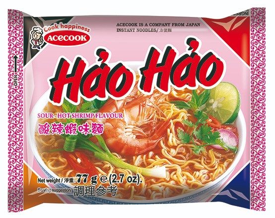 Acecook Hao Hao sour hot shrimp flavour (새우국수) 제품사진 #1