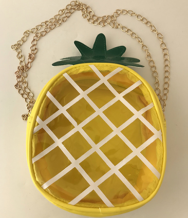Transparent Jelly Package Crossbody Vaska Farsk Ananas Shape Chain Handy Messenger Shoulder Bag (파인애플 모양 PVC 백) 제품사진 #1