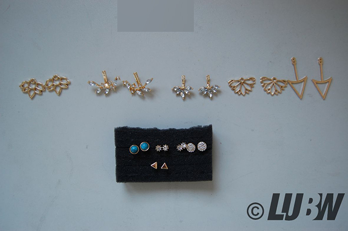 Tasnunisa Ohrstecker-Set fur Damen, Madchen, hohle Lotusblute, Ohrringe, Jacken, Kristall, schlichte Ohrringe 제품사진 #3