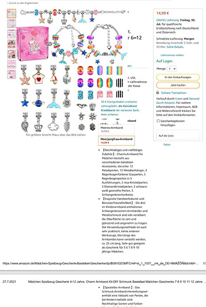 Creen Madchen Spielzeug Geschenk 4-12 Jahre, Charm Armband Kit DIY Schmuck Bastelset Madchen Geschenke 7 8 제품사진 #1