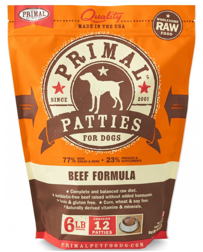Primal Pet Foods Raw Frozen Primal Patties for Dogs Beef Formula 제품사진 #1