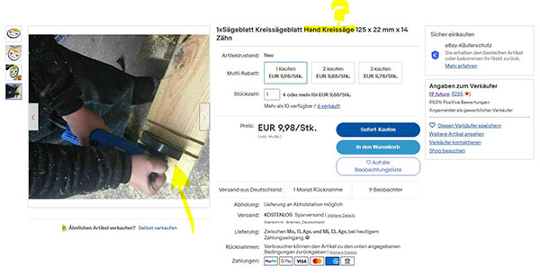 Wood Carving Disc, Curve, Cut or Shape 1xSageblatt Kreissageblatt Hand Kreissage 125 x 22 mm x 14 Zahn 제품사진 #2