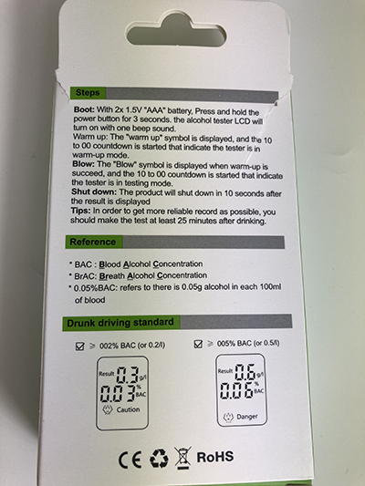 Alcohol Tester Digital Breath Alcohol Tester 제품사진 #2