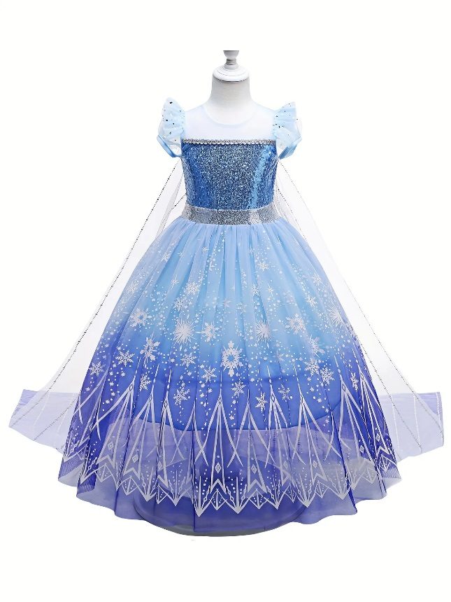 UPORPOR Girl's Princess LED Dress, Sequin Decor Puff Sleeve Tulle Dress, Fairy Tale Character Cosplay Costume 제품사진 #1