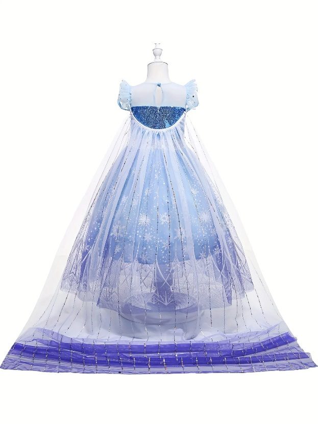 UPORPOR Girl's Princess LED Dress, Sequin Decor Puff Sleeve Tulle Dress, Fairy Tale Character Cosplay Costume 제품사진 #3