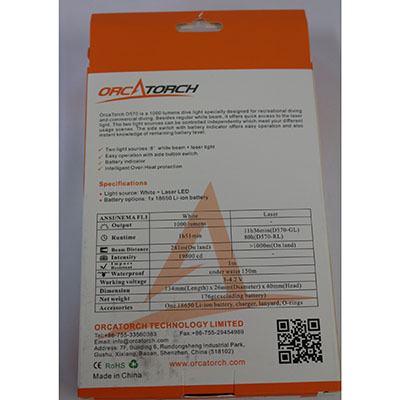 OrcaTorch Laserpointer with Dive light, ORCATORCH D570 2-in-1 Dive Light 제품사진 #2