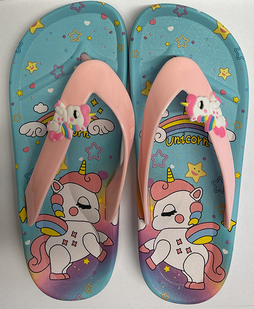Unicorn flipflop sandals Avslappede søte tegneserie flipflops for jente 제품사진 #1