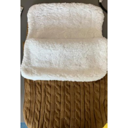 Brown and White Cable Knit Baby Sleeping Bag 제품사진 #1