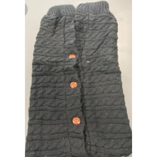Grey Cable-Knit Baby Sleeping Bag with Brown Buttons 제품사진 #1