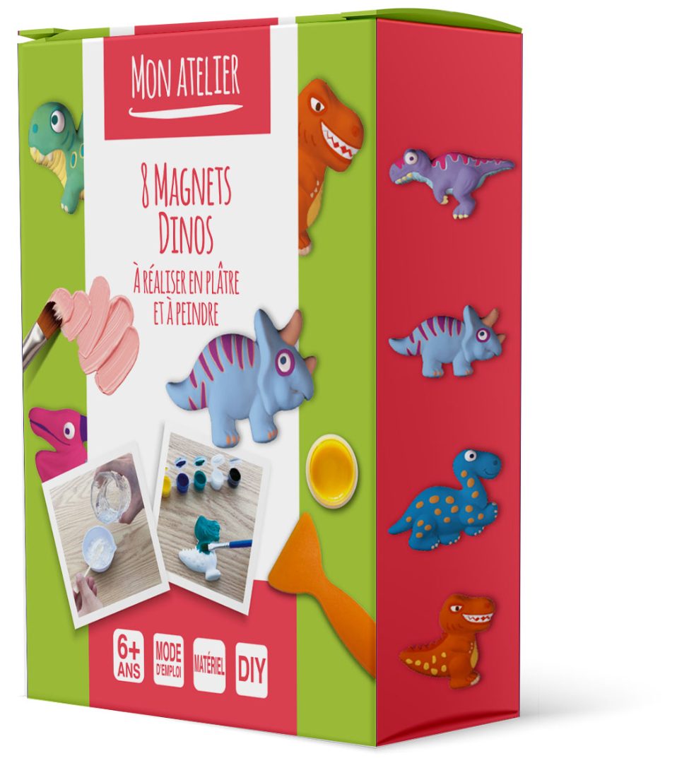 COFFRET MES 8 MAGNETS DINOS/NOEL A REALISER EN PLATRE ET A PEINDRE 제품사진 #1