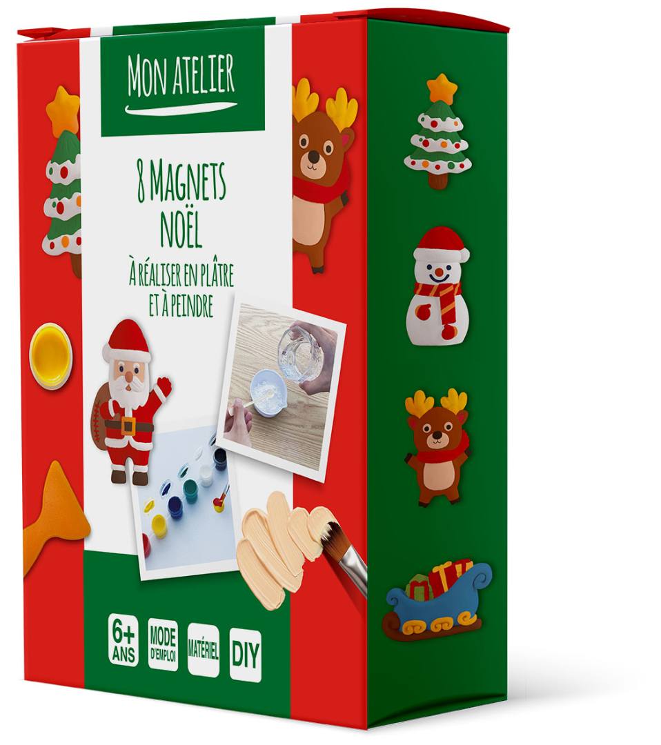 COFFRET MES 8 MAGNETS DINOS/NOEL A REALISER EN PLATRE ET A PEINDRE 제품사진 #2