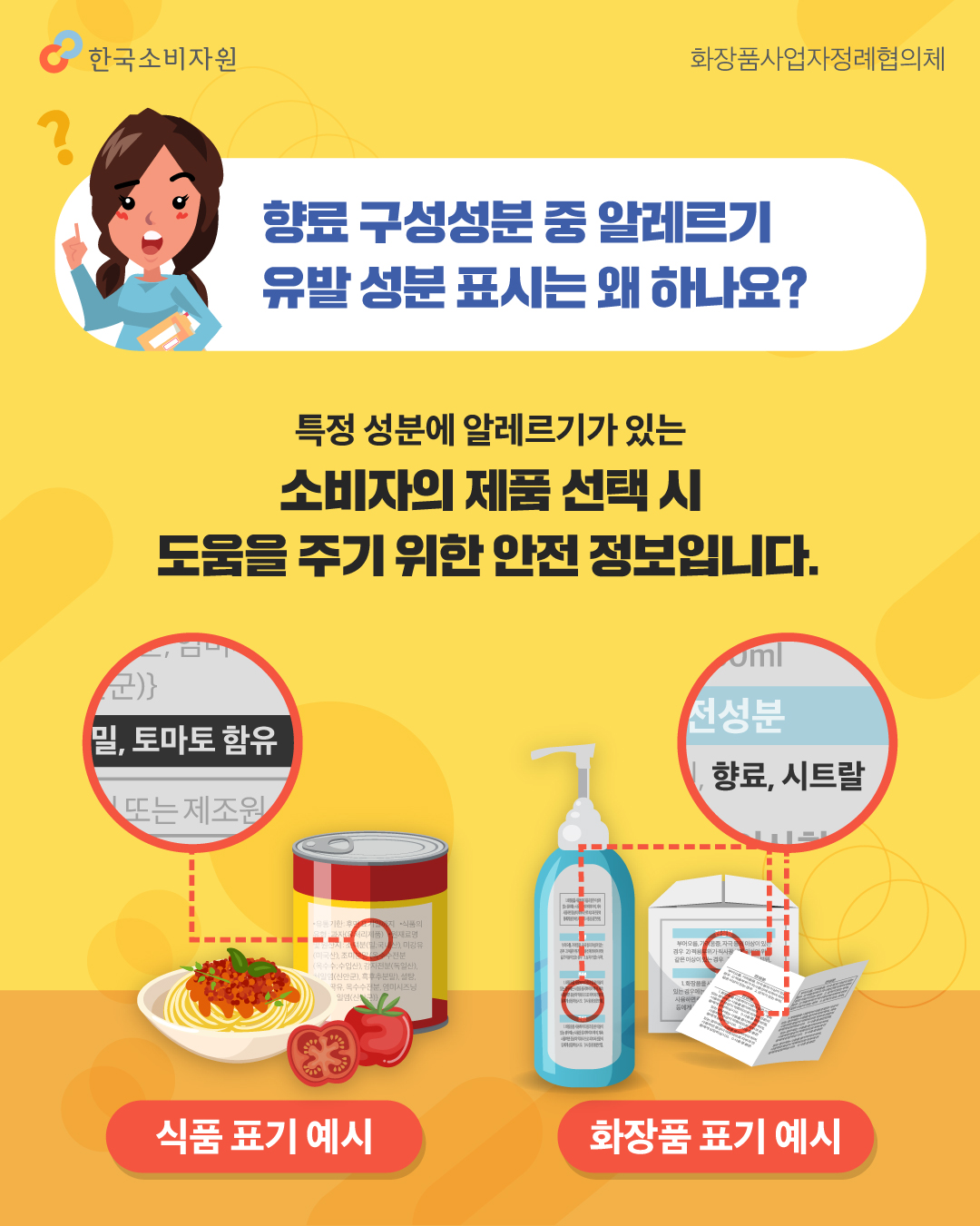 향료 구성성분 중 알레르기 유발 성분 표시는 왜 하나요? 특정 성분에 알레르기가 있는 소비자의 제품 선택 시 도움을 주기 위한 안전 정보입니다.